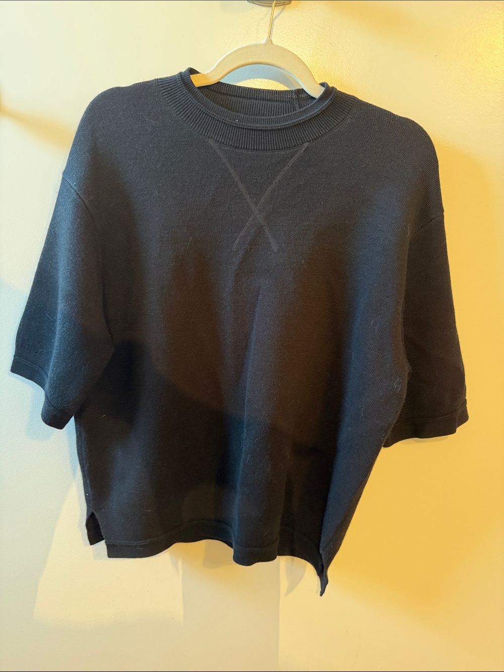 AllSaints Black Short-Sleeve Sweatshirt Top